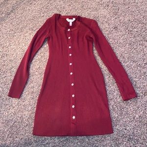 Burgundy No Boundaries Long sleeved dress